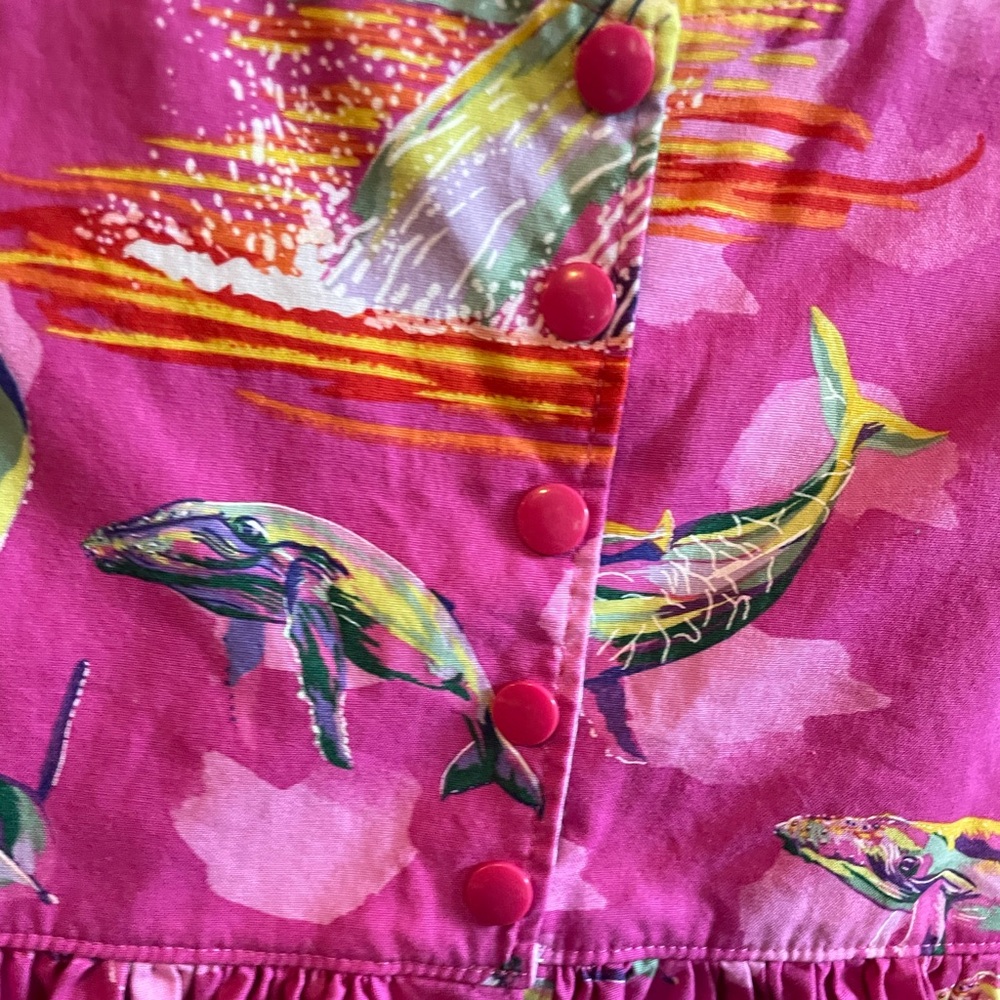 Etta Mae 5T Fit and Flare Hot Pink Cotton Whale Dress- EUC - Picture 6 of 7